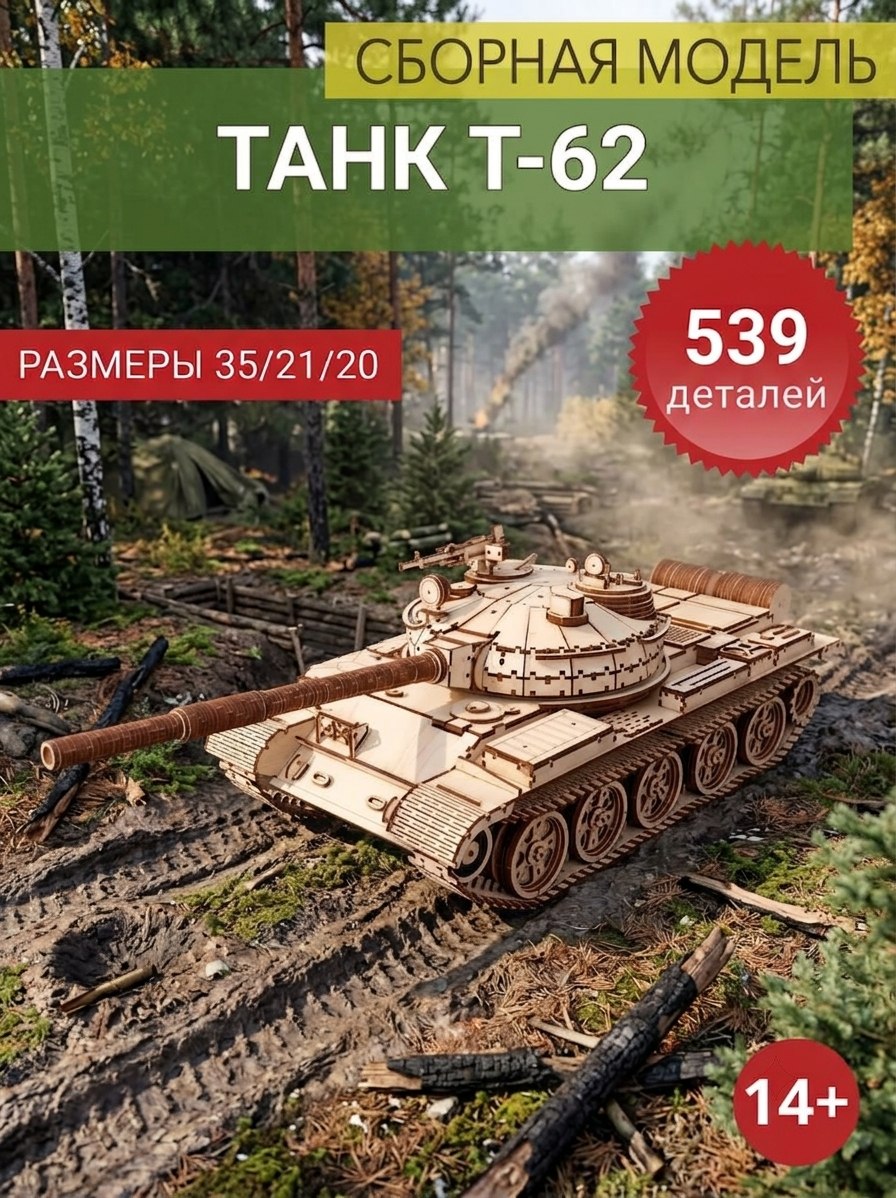 Сборная модель Танк Т 62